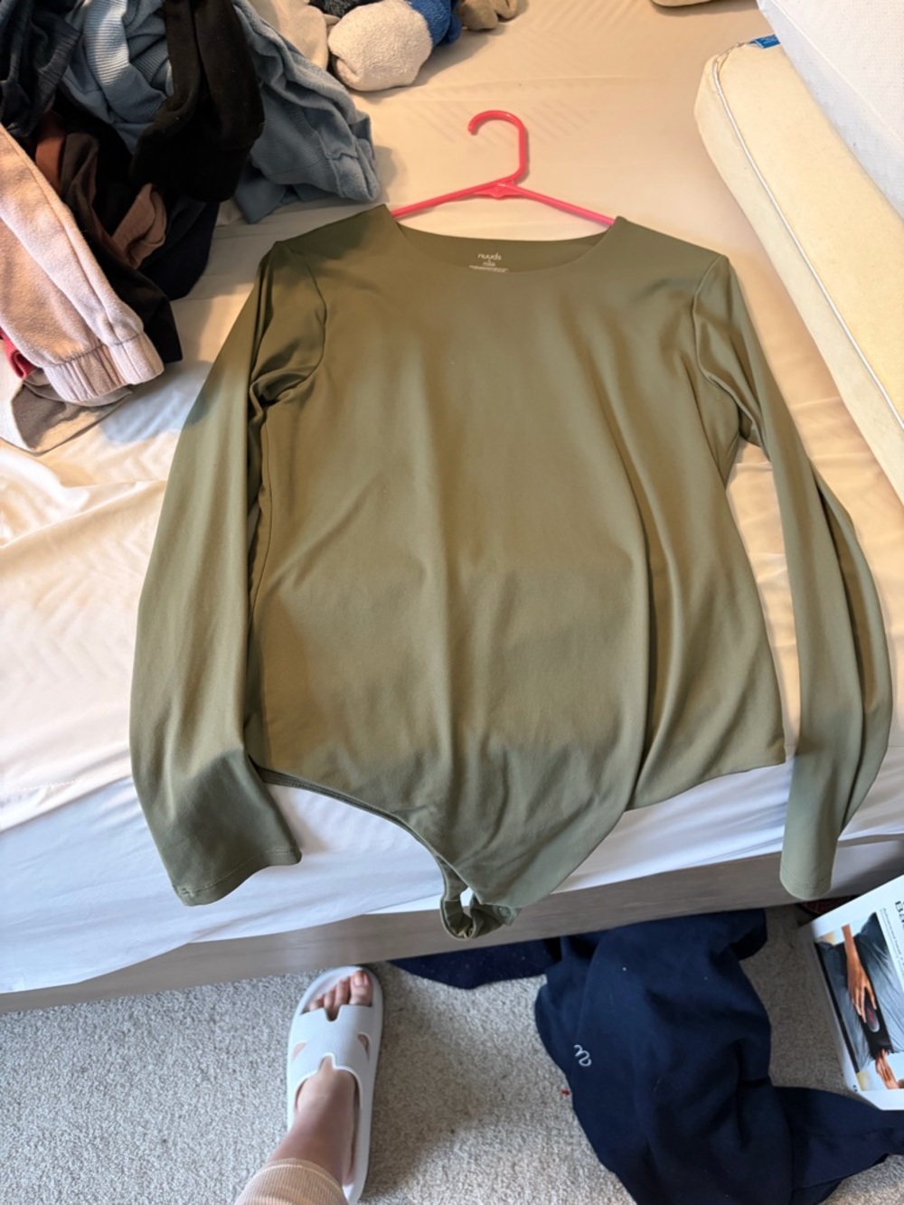 Olive Green Long Sleeve Bodysuit